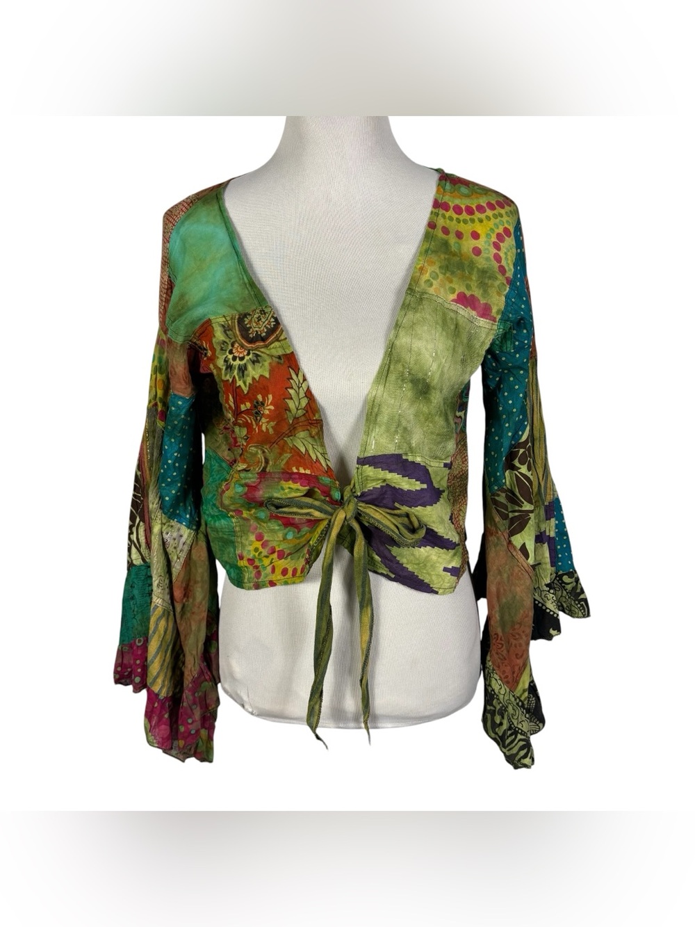 Kathmandu Imports Bell Flare Sleeves Bolero Crop Top One Size Boho Hippie